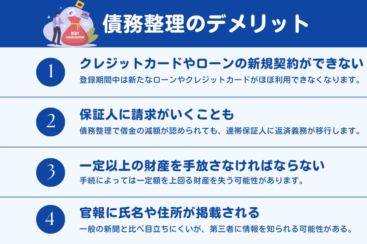 債務整理 デメリット